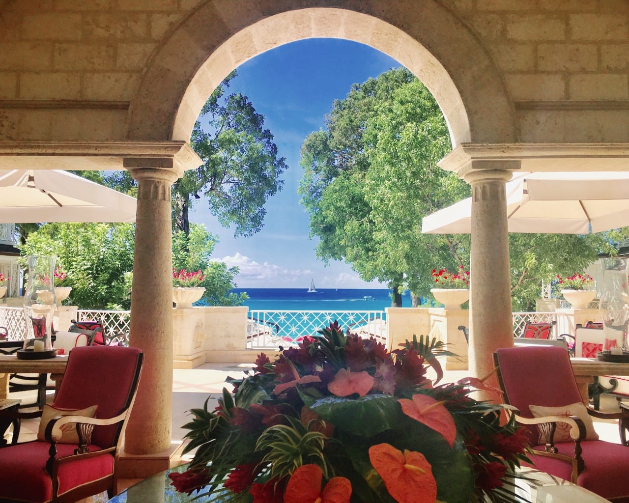 Veranda view at Sandy Lane