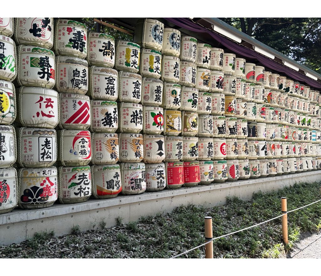 Sake barrels donated for the shrine