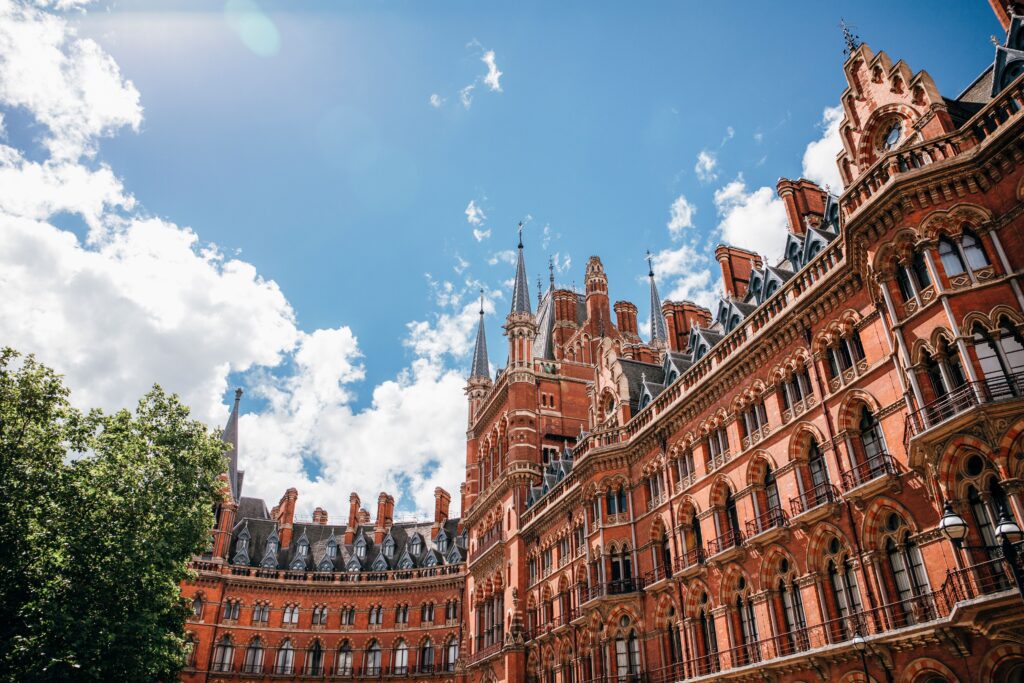 Exterior of St Pancras International train station in London