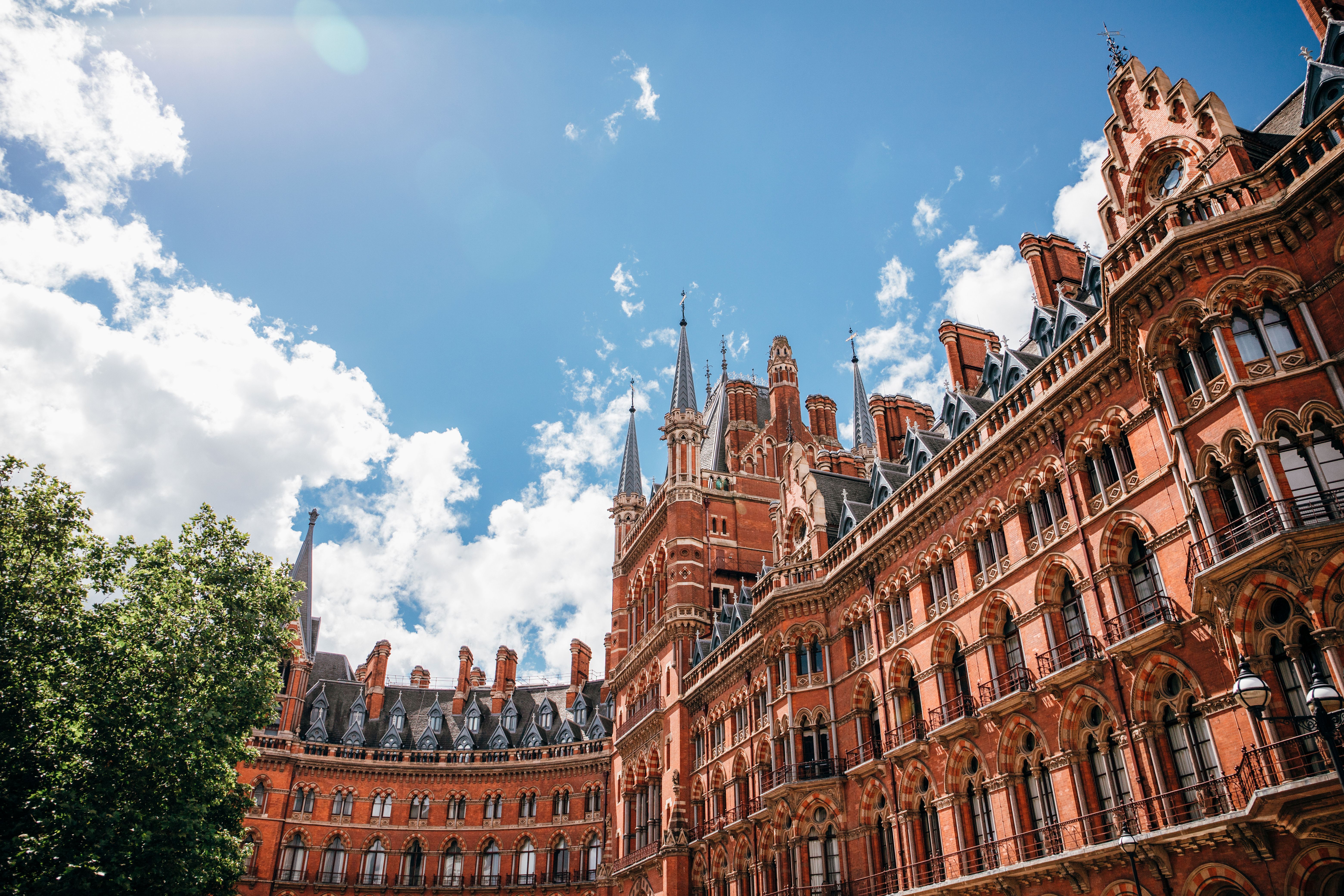 Exterior of St Pancras International train station in London