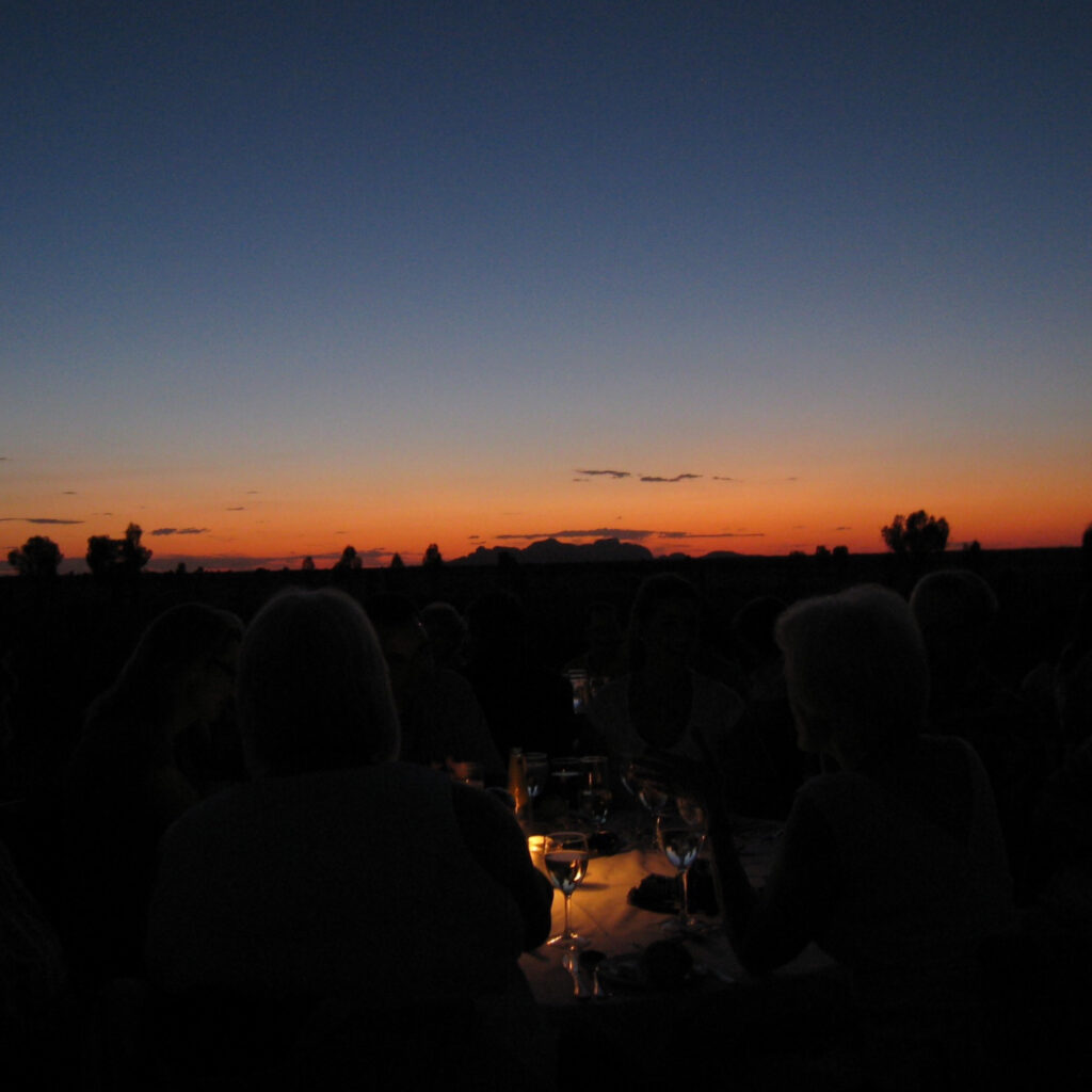 Wine with a Uluru sunset